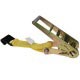 3" X 27' POLYESTER RATCHET TIE DOWN STRAP WITH FLAT HOOK EACH END - 3-4 INCH RATCHET TIE DOWNS